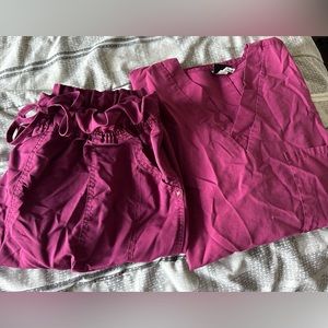 Used Wine Colored Scrub Set